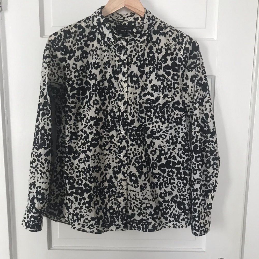 J crew leopard print blouse